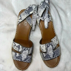 NEW Franco Sarto Leather Wedge Espadrille